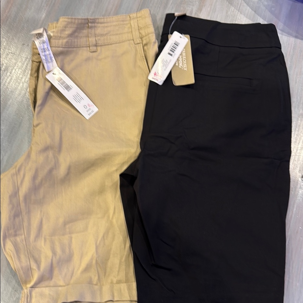 Chico's Women's Shorts in Black and Khaki